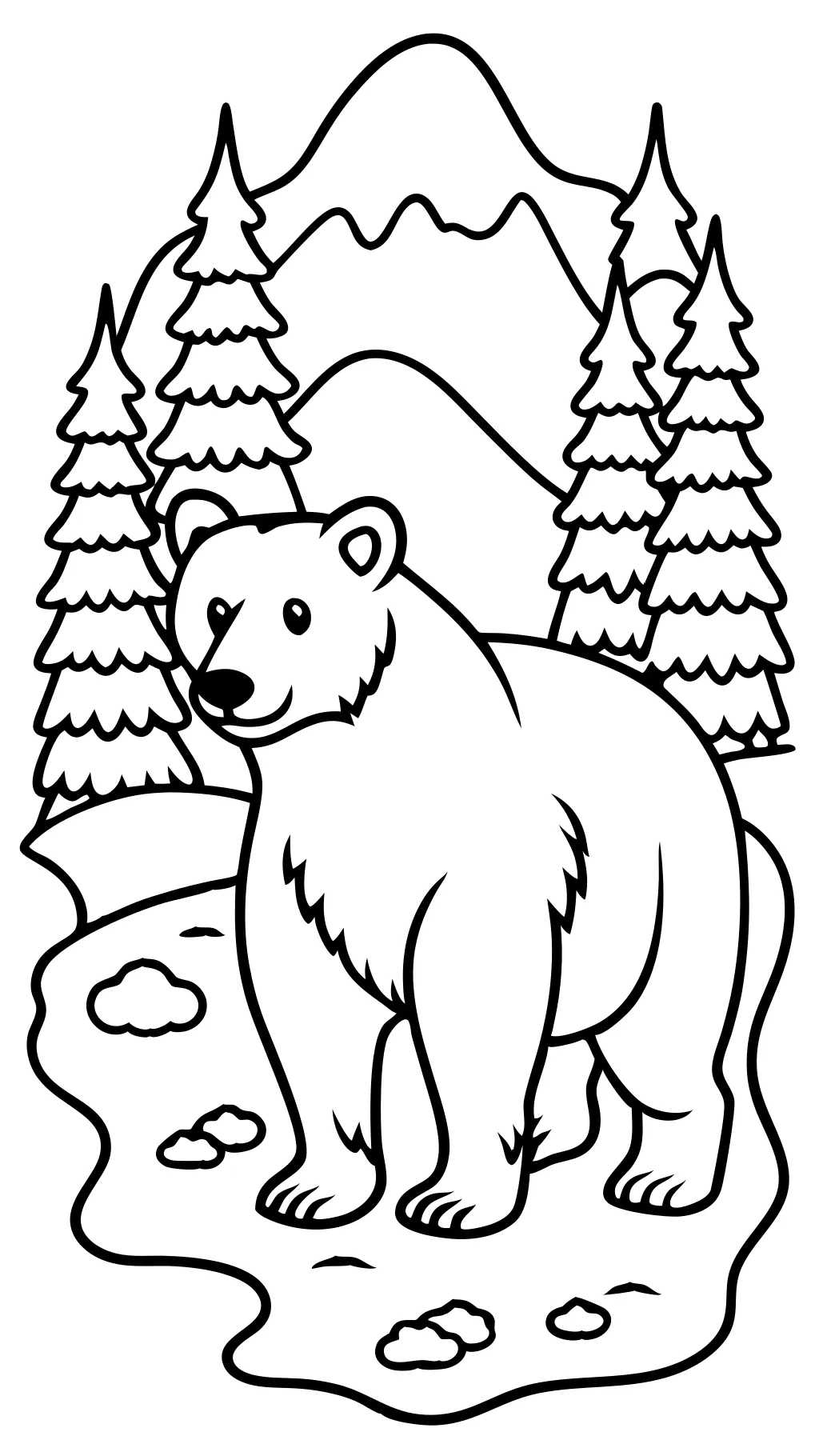 coloring page black bear